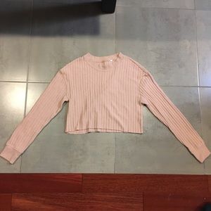 pink cropped sweater